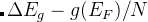 $\Delta E_ g - g(E_ F)/N$